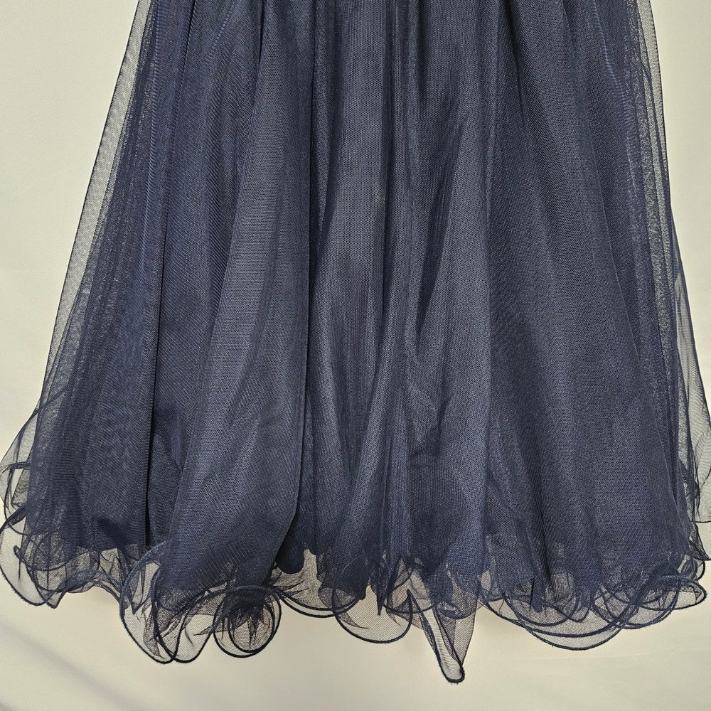 Blondie Nites Whimsigoth Fairy Prom Dress Gold Filigree Navy Tulle Gothic Glam 1 - Picture 9 of 12